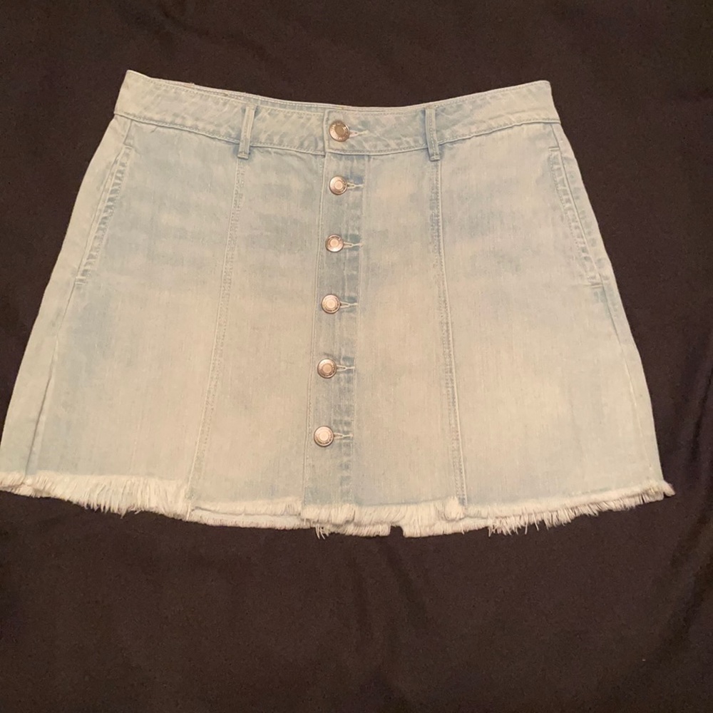 American Eagle Outfitters Button Down Jean Skirt - Light Blue Size 10